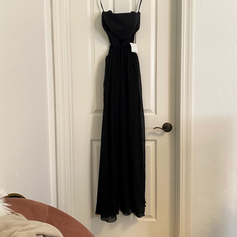 NWT Fame and Partners Black Strapless Cutout Dress